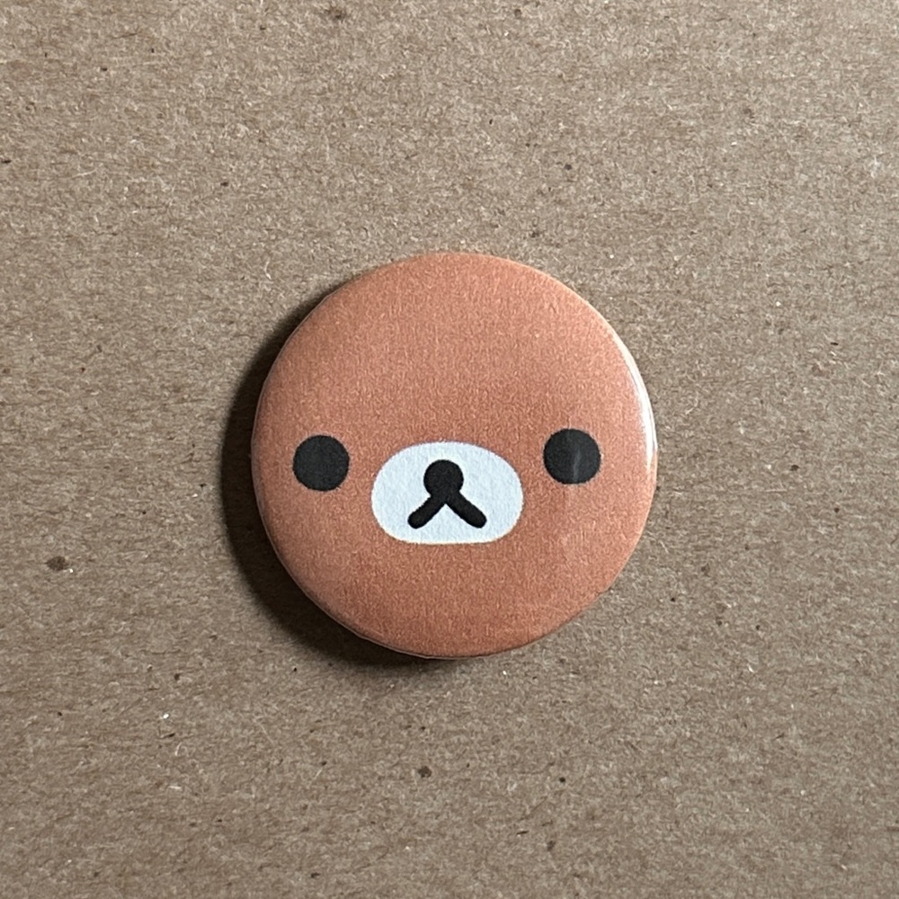Cute Bear Button 1.25in. Pin